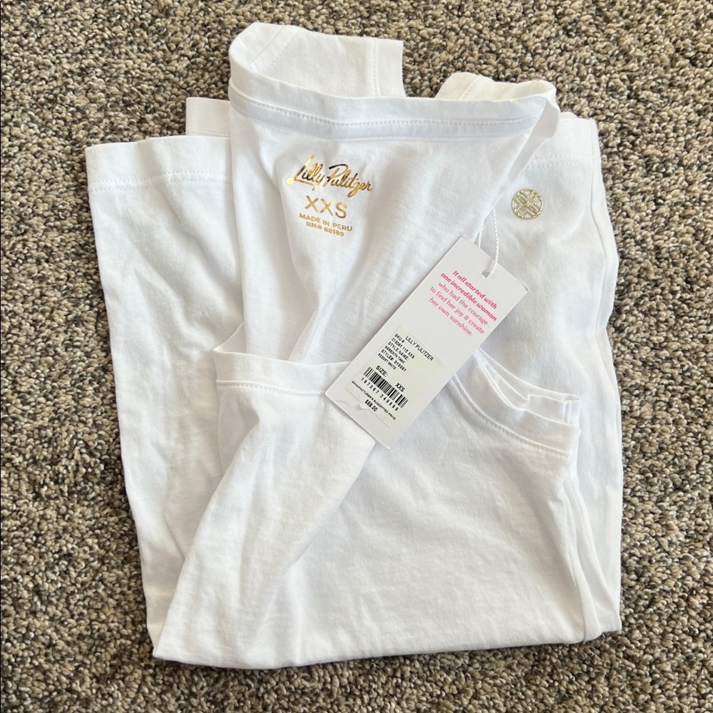 NWT Lilly Pulitzer Meredith Tank Resort White, Size XXS - Picture 3 of 3